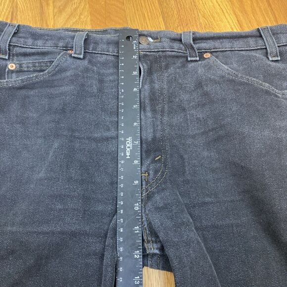 Vintage‎ Levis 517 Boot Cut Jeans Mens 36x30 Black Denim Orange Tab USA 90s - Picture 12 of 14